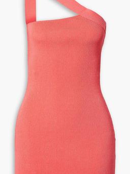 Soria one-shoulder ribbed-knit mini dress