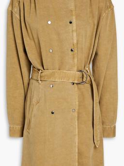 Driss belted cotton and linen-blend twill mini dress
