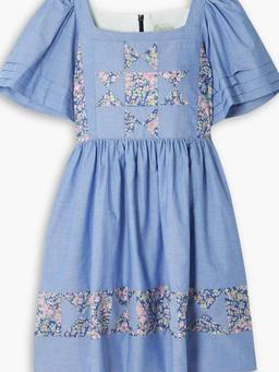Jemima patchwork floral-print cotton mini dress