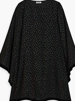Emily velvet-trimmed polka-dot chiffon mini dress