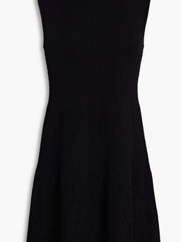 Cutout metallic ribbed-knit mini dress