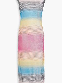 Metallic space-dyed knitted midi dress