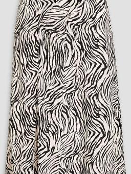 Cacia zebra-print crepe de chine midi skirt
