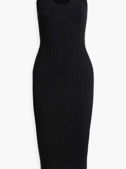 Ribbed cotton-blend dress