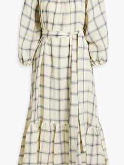 Laure checked linen midi dress