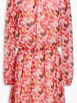 Printed silk-chiffon mini dress