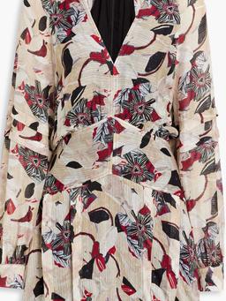 Darsa floral-print jacquard mini dress