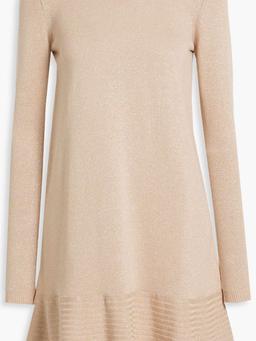 Ruffled metallic cotton-blend mini dress