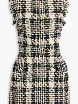 Embellished metallic bouclé-tweed mini dress