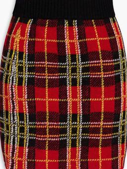 Checked wool mini skirt