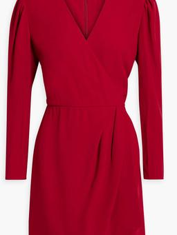 Wrap-effect crepe mini dress