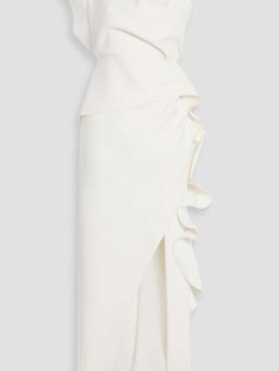 Aurora one-shoulder ruffled scuba  gown