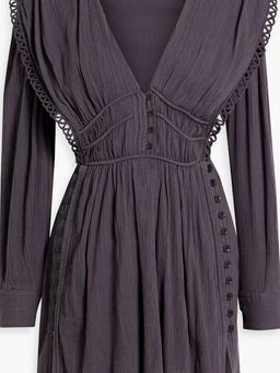 Yaxo gathered cotton mini dress