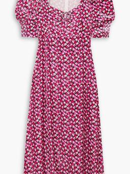 Karen embellished floral-print velvet midi dress