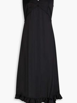 Ruffled satin midi dress