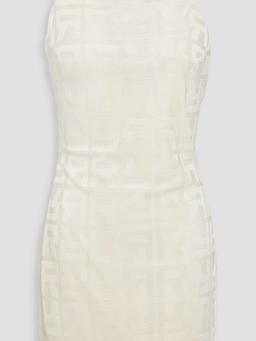 Jacquard-knit mini slip dress