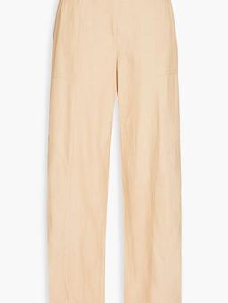 Twill straight-leg pants