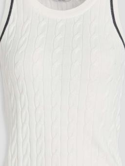 Cable-knit cotton tank