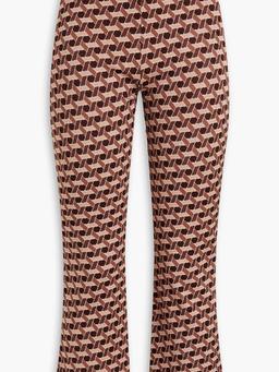 Juno cropped jacquard-knit flared pants