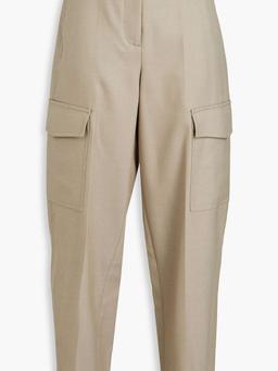 Devonport belted wool-blend twill tapered pants
