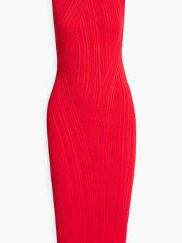 Ribbed-knit midi dress
