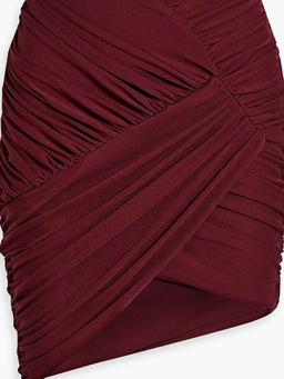 Ruched stretch-jersey mini skirt