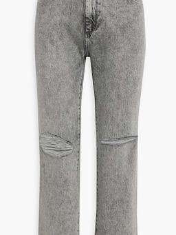 Patti distressed acid-wash high-rise straight-leg jeans