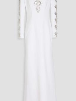 Embellished twill gown