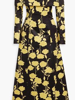 Corey off-the-shoulder floral-print faille midi dress