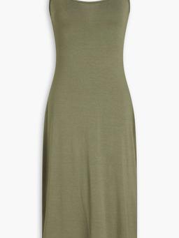 Twist-back cutout stretch-jersey dress