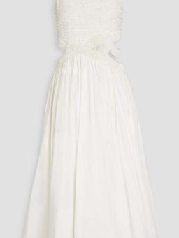 New Catara embellished cotton-poplin midi dress