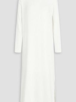 Ribbed-knit turtleneck midi dress