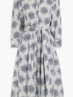 Gabby printed cotton-blend poplin midi shirt dress