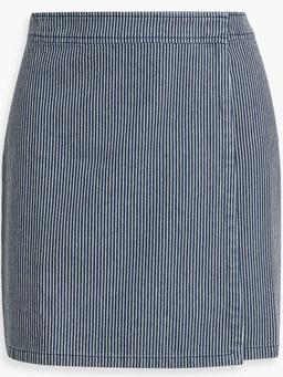 Striped cotton-jacquard mini skirt