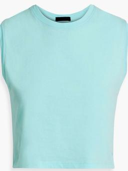 Cropped cotton-jersey tank