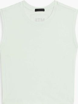 Cropped cotton-jersey tank