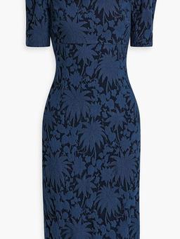 Embroidered cotton-blend dress