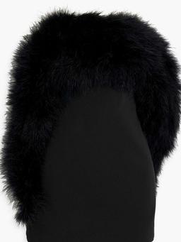 Blaise strapless feather-embellished crepe mini dress