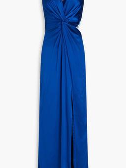 Silvina twist-front cutout silk-satin gown