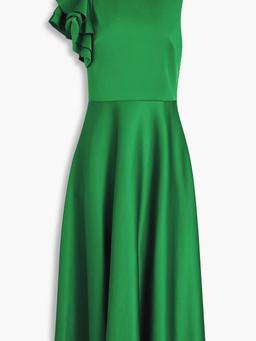 Ruffled scuba midi dress