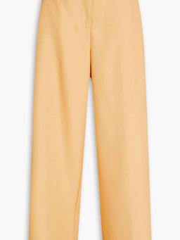 Twill wide-leg pants