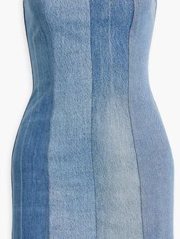 Strapless denim mini dress