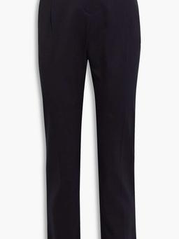 Wool-blend twill slim leg pants