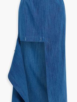 Inhale asymmetric denim maxi skirt