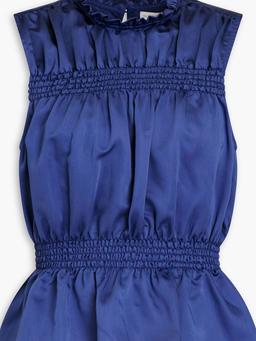 The Shirred Lyocell-blend twill top