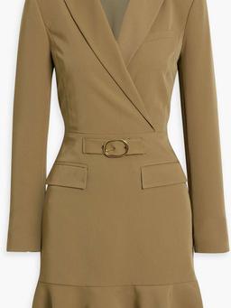 Izara wrap-effect twill mini dress