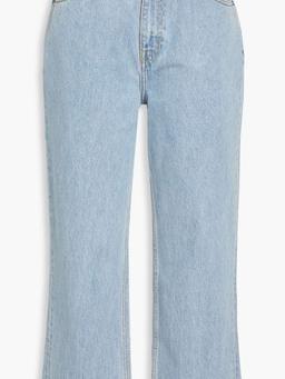 Cropped high-rise straight-leg jeans