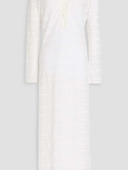 Maddison lace-up crocheted midi dress