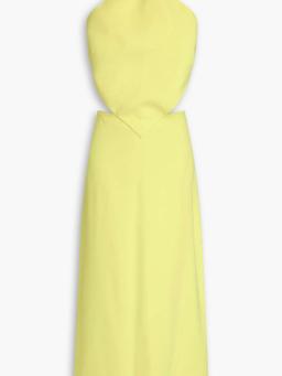 Cutout twill midi dress