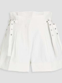 Hammered cotton and linen-blend shorts